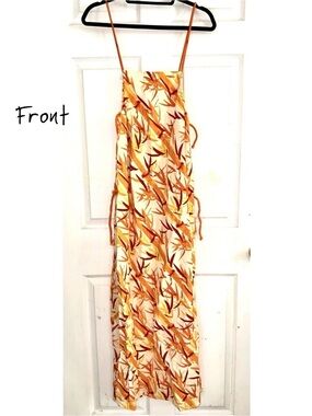 Vintage ‘Vera Things To Cook In’ Adjustable Apron Orange/Yellow Tiki Bamboo